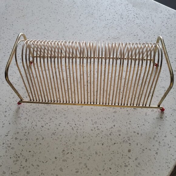 1960s Vintage Gold Tone Wire Record Holder for 45 rpm. Pre-owned . - Picture 1 of 9
